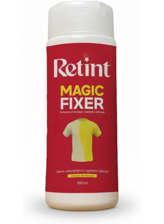 Retint Magic Fixer, Fabric Color Restoration Solution, 150ml Bottle, for Natural and Synthetic Fabrics, Jeans and Clothing